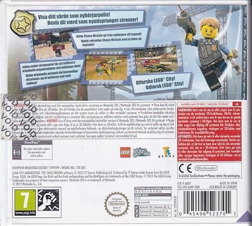 LEGO City Undercover The Chase Begins - Nintendo 3DS (A Grade) (Genbrug)